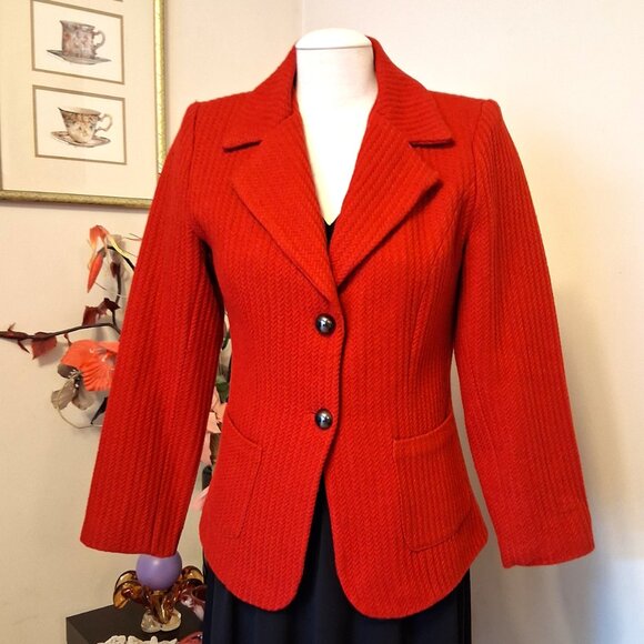 NWT Comfy Lined Red Blazer Jacket Spring Fall Winter Jackets Tag Size M 8 10 - Picture 3 of 12